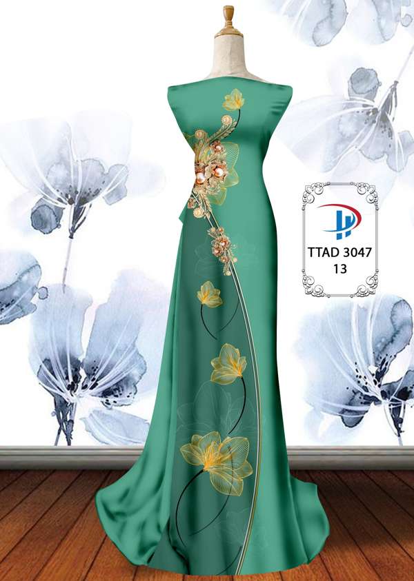 Vải Áo Dài Hoa In 3D AD TTAD3047 52